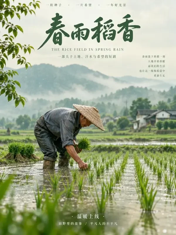 《春雨润田》- 黄果短剧乡村励志短剧封面 《春雨润田》- 黄果短剧乡村励志短剧封面